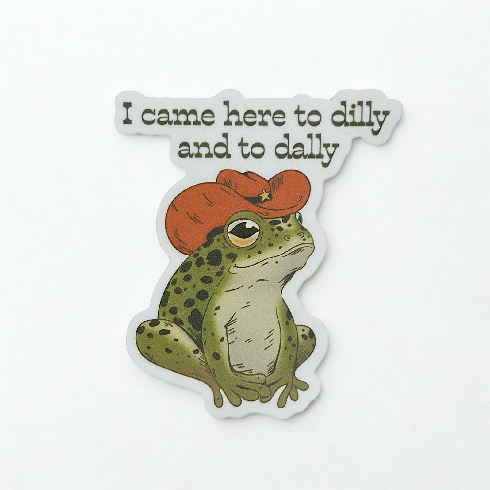 Dilly Dally Frog Sticker